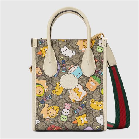 gucci animal print mini tote bag|gucci mini denim bag.